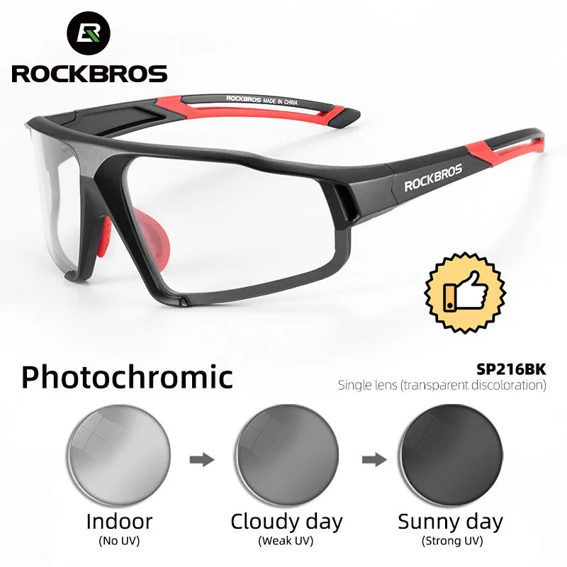 ROCKBROS okulary rowerowe lekkie okulary fotochromowe ochrona UV400 mężczyźni kobiety Plenerowy sportowe okulary przeciwsłoneczne gogle rowerowe