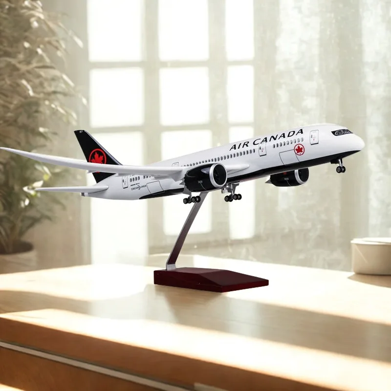 

Aircraft 1:157 Scale 47cm B787 Canada Air Airlines Toy Model With Light and Wheel Diecast Resin Airplane Collection Display Gif