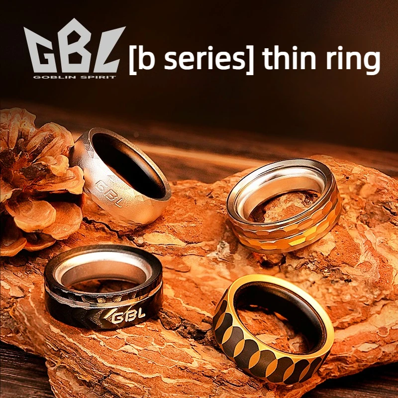 GBLEDC Thin Ring Aluminum Alloy Dense Ratchet Magnetic Lightweight Fingertip Ring Desktop Decompression Toy