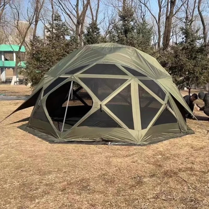 

Wind-resistant four-season spherical tent, rainproof, warm and ventilated, oversized quick-opening camp tent