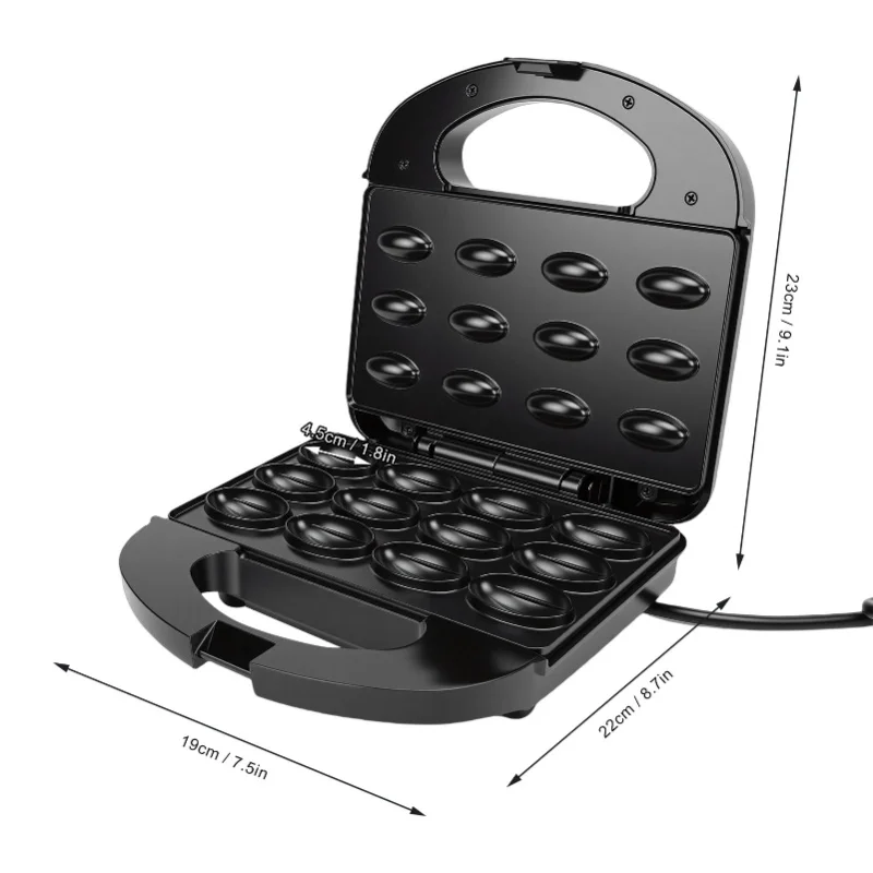 Electric 12 Walnut Cookie Maker Non Stick Double Sided Mini Nut Waffle Bread Machine Multifunctional Mold For Baking