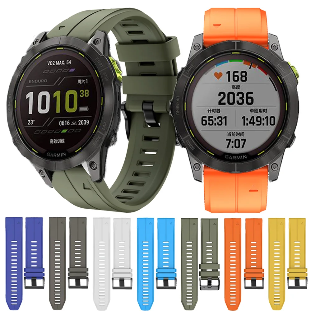 22mm 26mm Sport Silicone Strap QuickFit For Garmin Fenix E 8 47 51mm 7 7X 6 6X 5 5X Plus/Epix Pro Gen 2/Enduro 3 2 935 Watchband