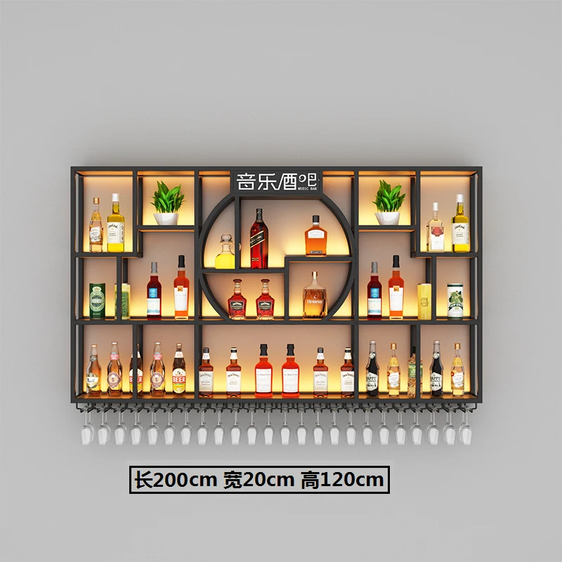 Bottle Inverted Bar Cabinet Storage Cocktail Display Whisky Wine Cabinets Modern Commercial Mueble Para Vino Kitchen Furniture