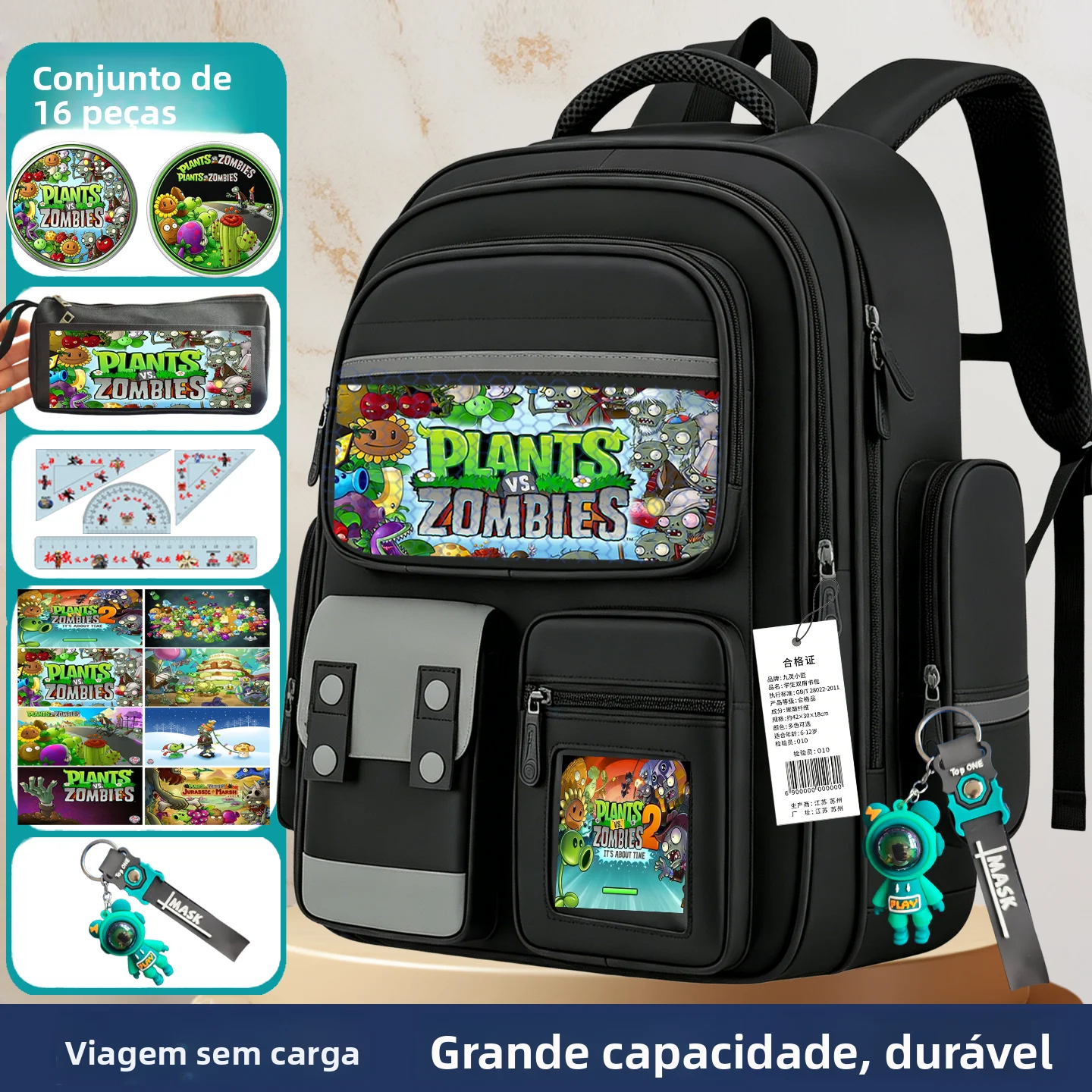 new-plant-vs-zombie-children's-backpack-large-capacity-lightweight-unisex-school-bag-3-grade-students-double-shoulder-bag