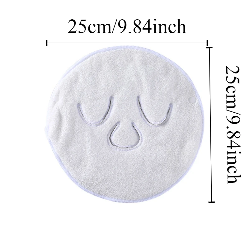 1PC White Hot Compress Towel Facial Beauty Circular Hot Compress Towel Opening Skin Pores Cleaning Facial Beauty Skincare Tools