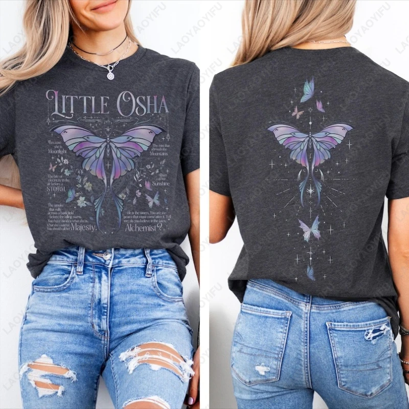 Quicksilver Book Merch Kingfisher Tee Little Osha Cotton Shirt Callie Hart Books Quicksilver 2Sided Printed Tops Romantasy Gift