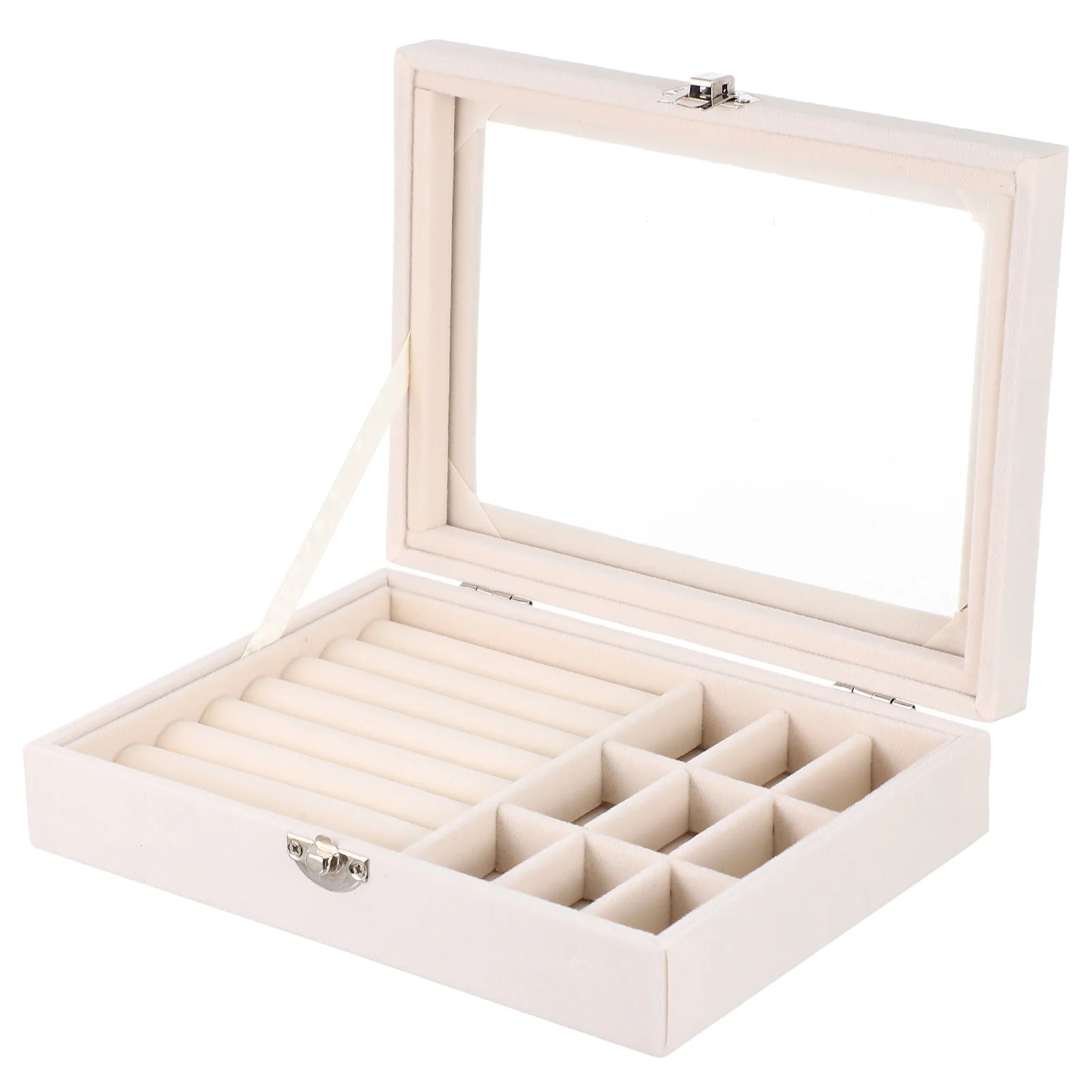 

1Pcs Jewelry Organizer Flannel High Capacity Case Necklace Display Holder Rings Storage Durable Jewelry Box Women Makeup Table