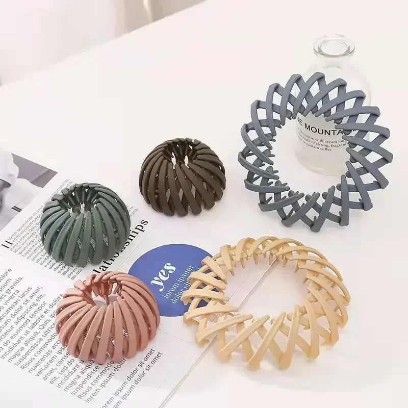 Korean version of versatile shining velvet surface bird\'s nest lazy disc hair band high ponytail ball head fixed hair accessorie