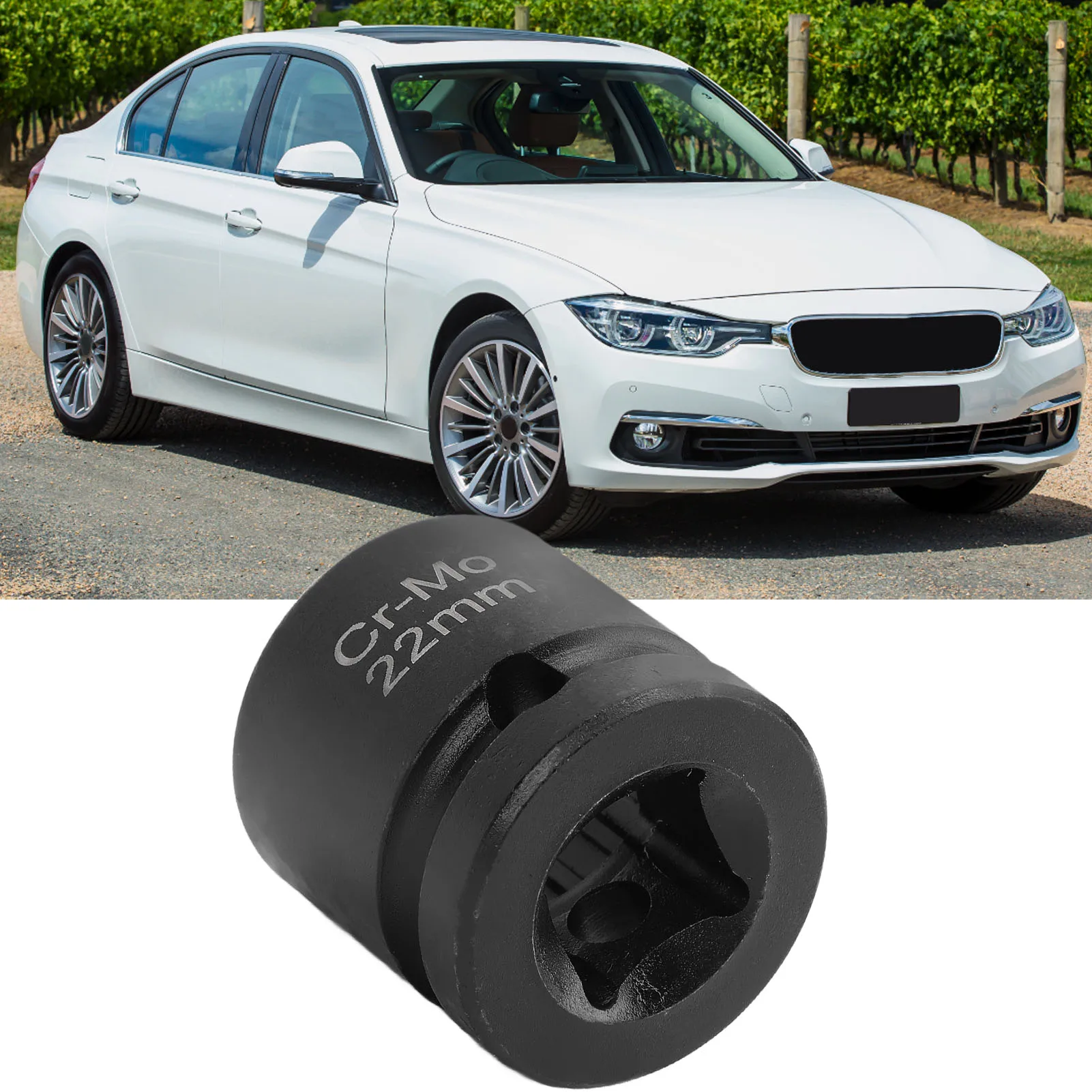 Central Valve Socket 22mm 16 Points 1/2 Drive Chrome Molybdenum for 230i 318i 330e 330i 340i 430i 530i 740i