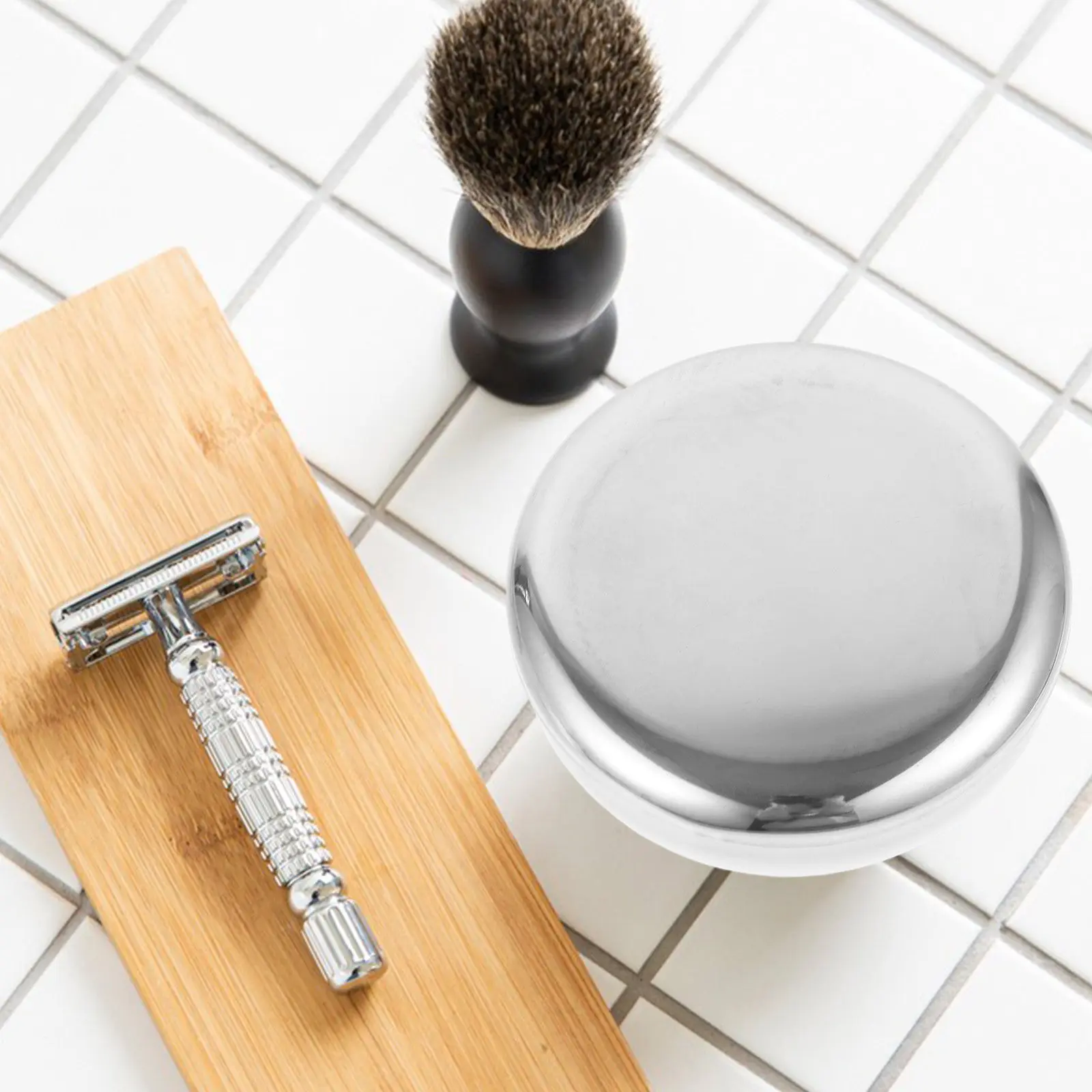 

Bowl Silver Stainless Steel 52Mm H 73Mm D Portable Men Shaving Bowl For Traditional Shave Soap Cup Stainless Steel Shaving