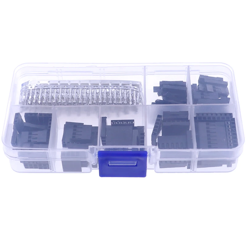 310pcs 2.54mm 1Pin 2Pin 3Pin 4Pin 5Pin 6Pin 8pin Male Female Dupont Wire Jumper and Female Header Connector Housing MIX Kit Box