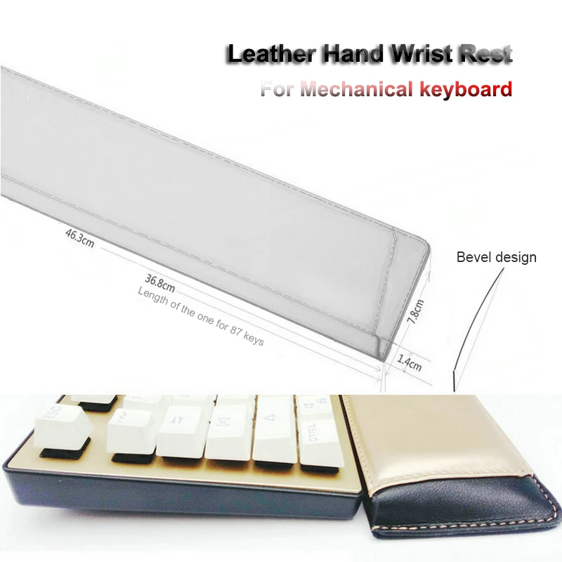 Heculas Alas Mouse Desain Bevel Sandaran Tangan Tangan Kulit PU untuk 87/104/108 Alas Keyboard Mekanis Pelindung Pergelangan Tangan