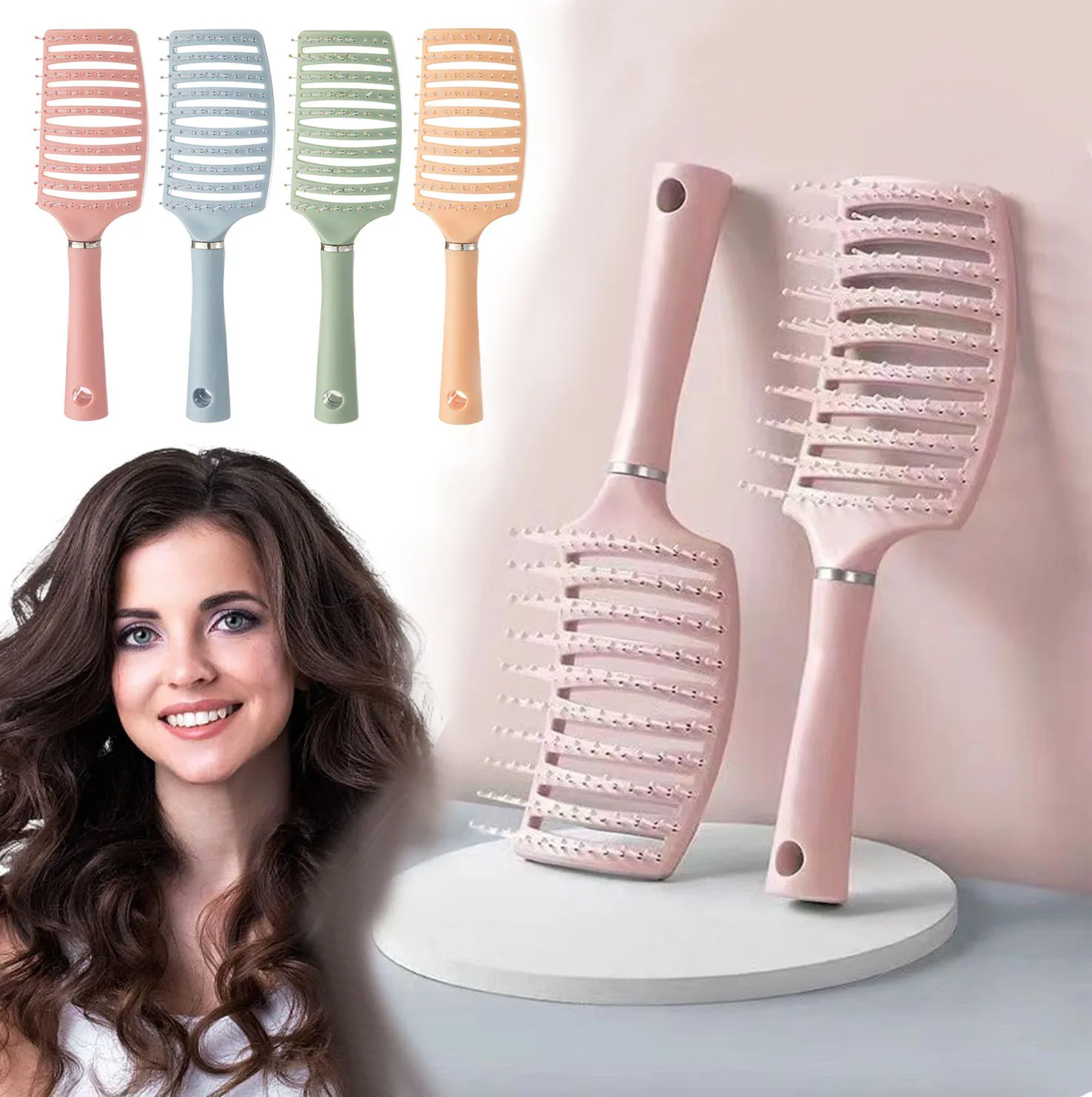 

Relaxing Elastic Massage Comb Hollow Out Detangling Hair Brush Scalp Massage Combs Fast Blow Drying Detangler Hair Styling Tools