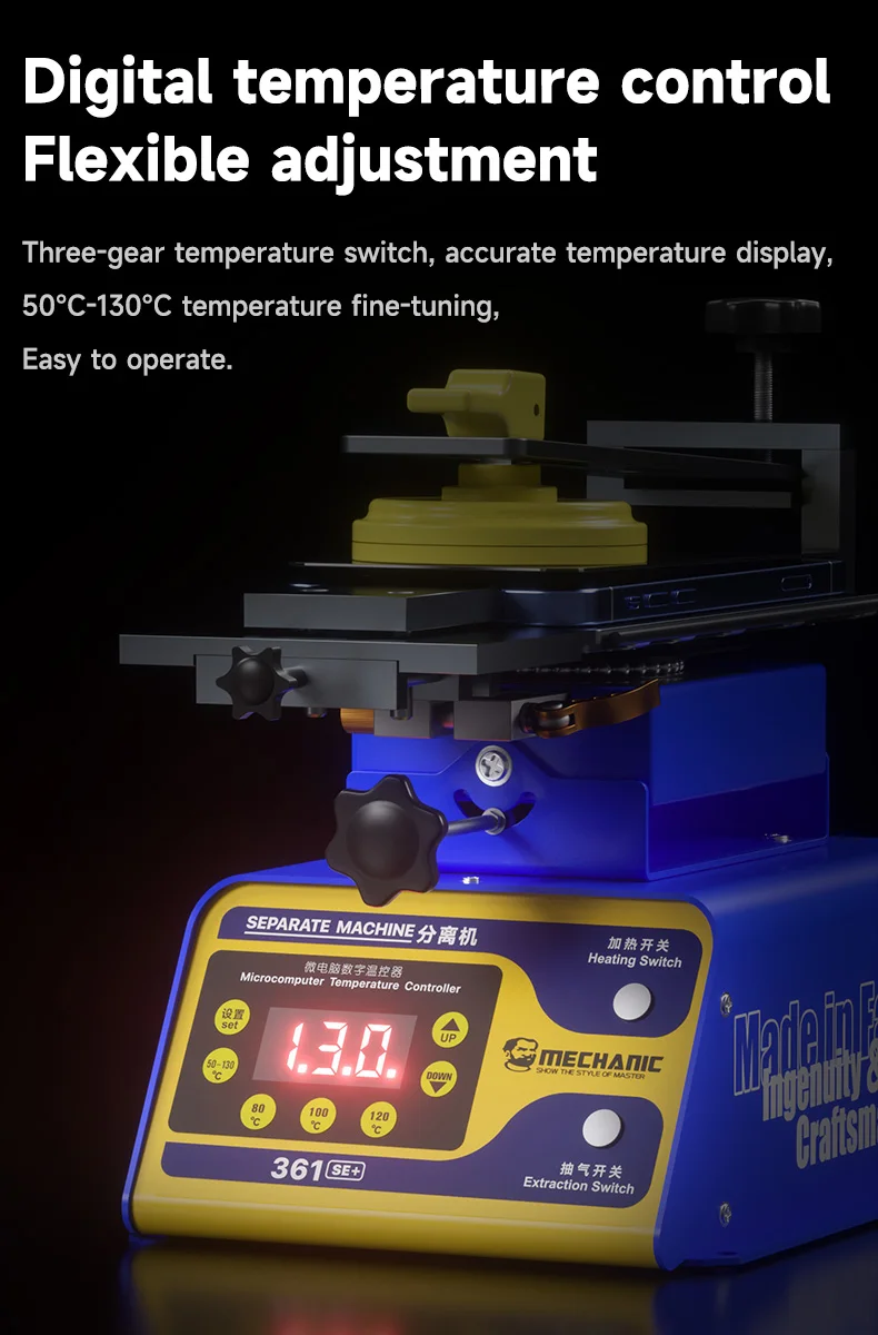 MECHANIC 361SE+ Multi Function Rotary Separator 360° Rotation rotatable for 7 Inches Phone Screen Separation Heating Platform