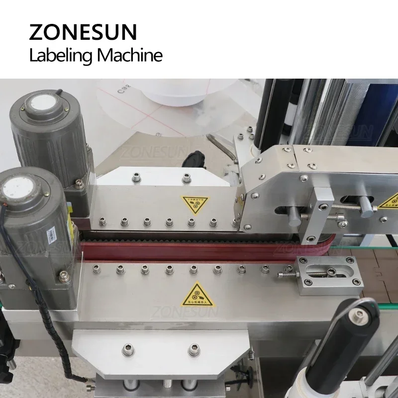 ZONESUN ZS-TB301 Automatic Dual Side Labeling Machine Flat Square Bottle Packaging Line sticker labeling machine for cosmetics