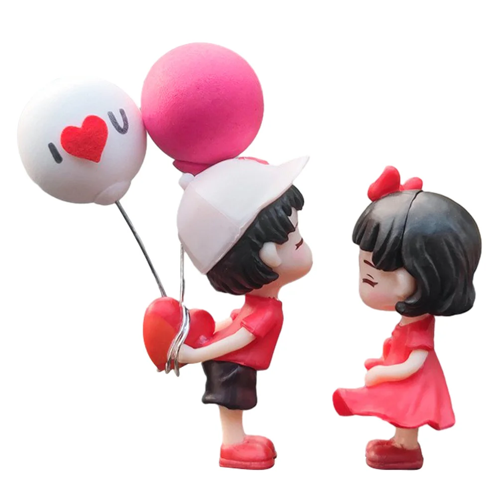 

1Set Aesthetic Car Decor Romantic Couple Ornament Dashboard Accessory Cozy Balloons Cutely Designed Interior Couple Decor