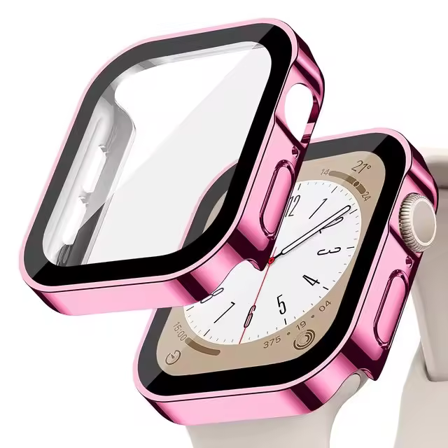 Glass+Case For Apple Watch 42 46mm 45mm 41 49 44mm 40 mm straight edge Screen Protector Cover Case iWatch SE 6 7 8 9 10 11 Ultra - Image 28