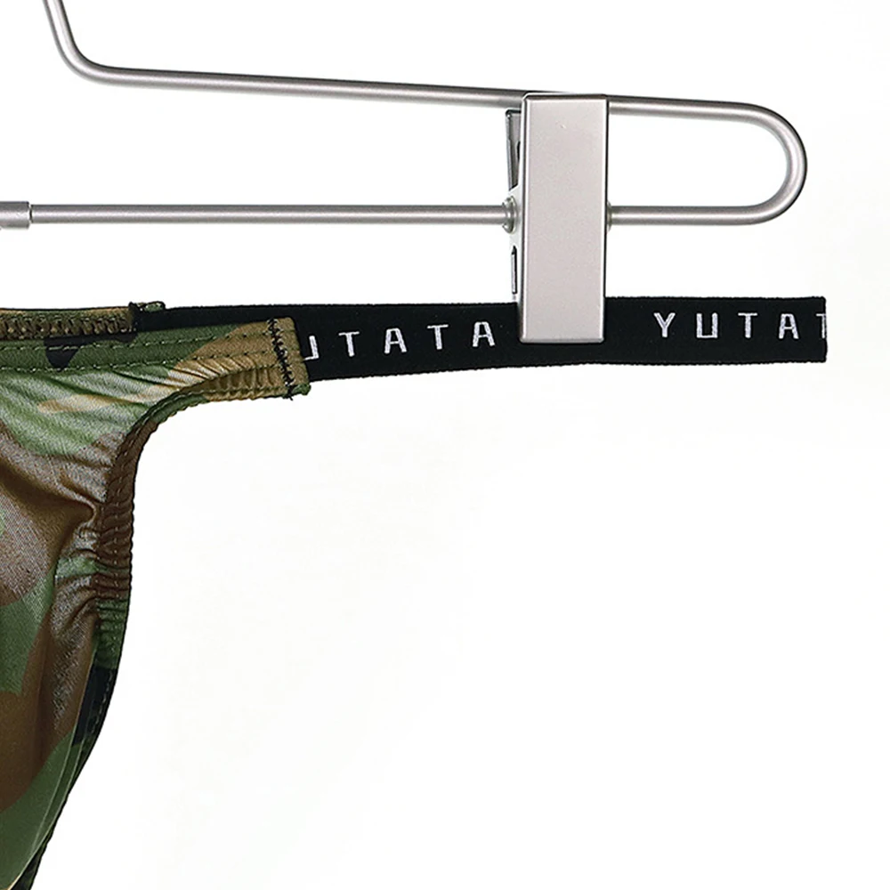 Tanga Sexy de camuflaje para hombre, ropa interior Gay de cintura baja, transpirable, de secado rápido