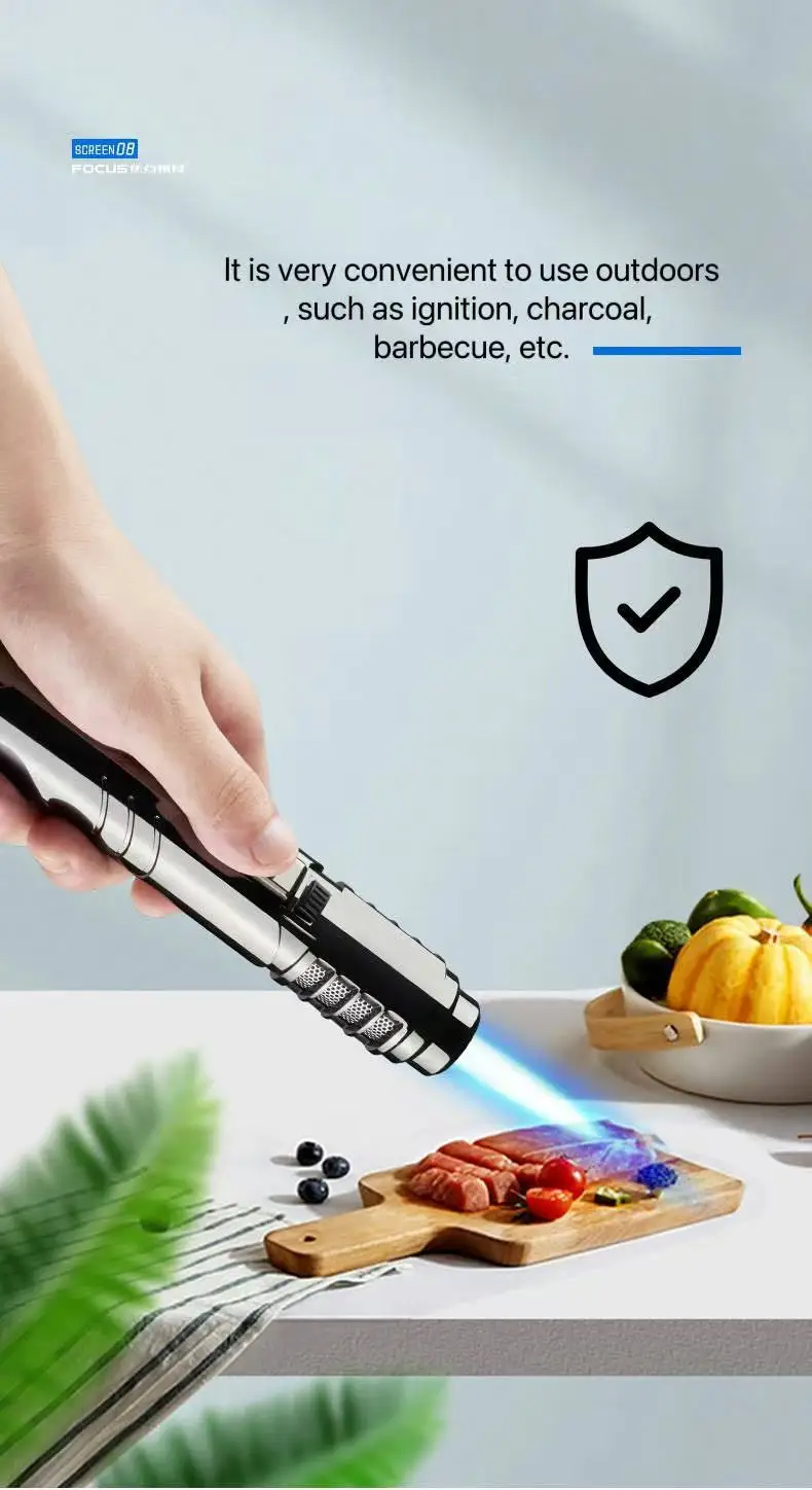 

Metal Windproof Inflatable Lighter High Temperature Spray Gun Igniter Ignition Gun, Welding Gun, Moxibustion Outdoor Flamethrowe