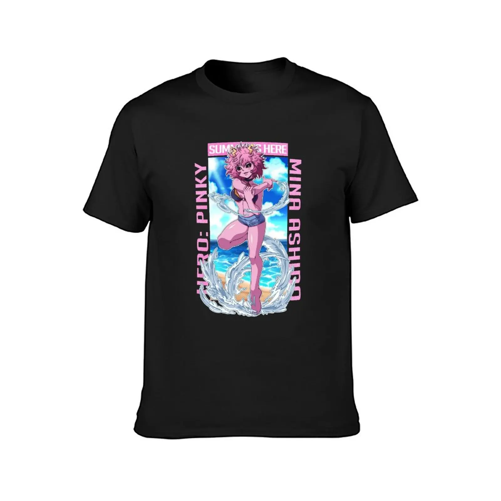 Mina ashido anime T-Shirt plus sizes vintage clothes korean fashion for a boy t shirts for men graphic