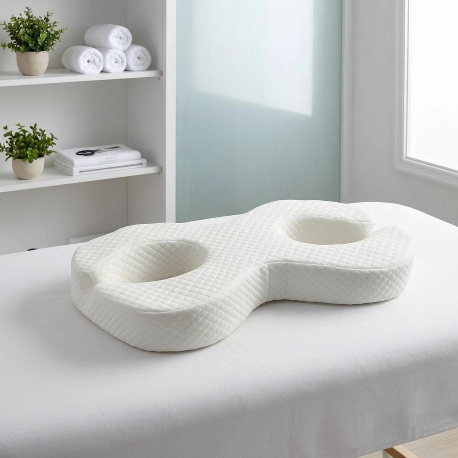Side Sleeping Pillow Cutout Openings Contoured Pillow Sleep Gear Quilted Padded