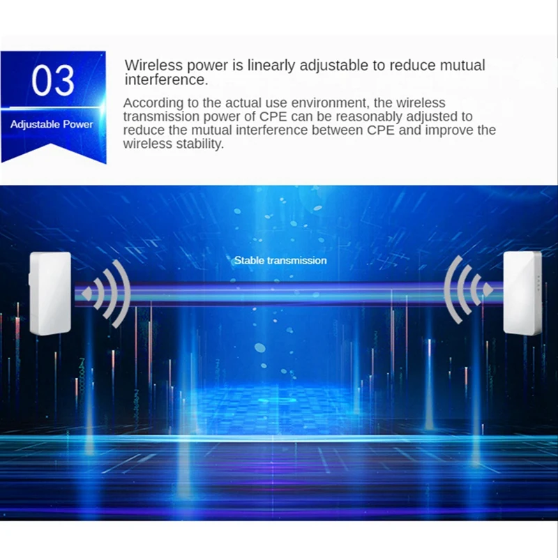 2Pcs Outdoor Wifi Router Wireless Bridge Wireless Bridge Router 1KM Long Range Wifi Extender 24V POE EU Plug