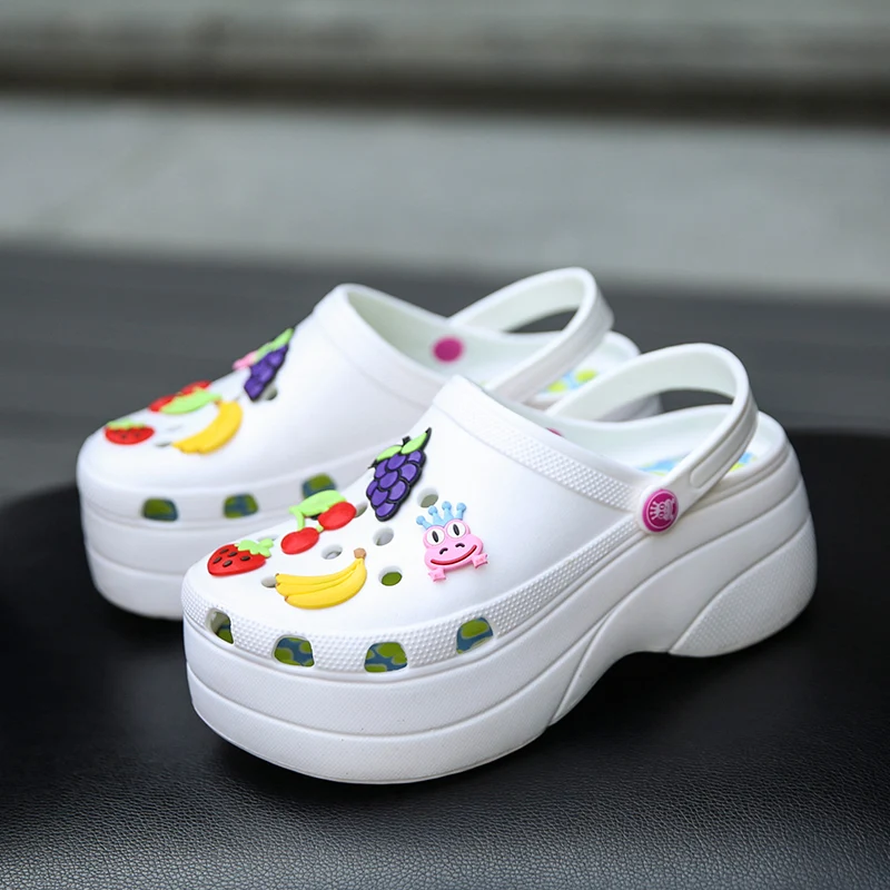 Women's Platform Clogs Thick Sole Garden Shoes Non-slip Casual Slippers Beach Shower Outdoor Summer Sandals Wedge Heel Footwear