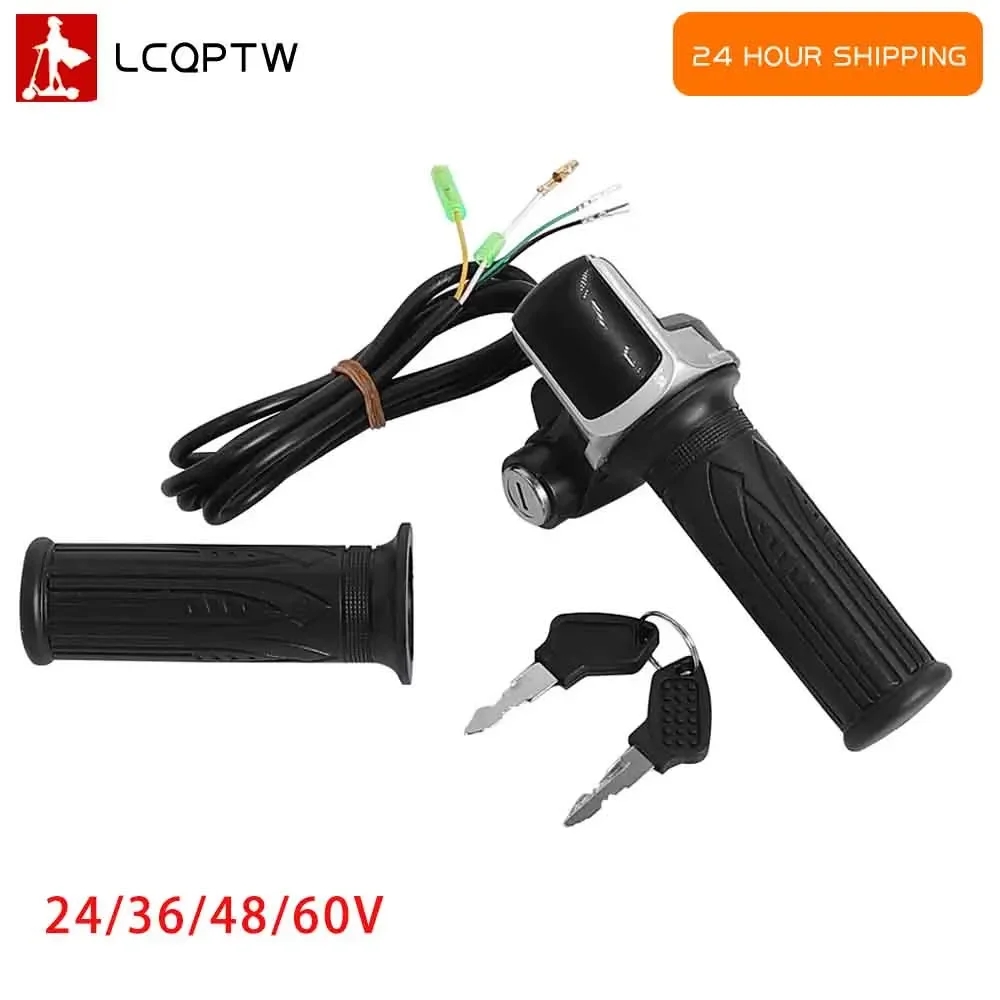 

24/36/48/60 В, вращающаяся ручка дроссельной заслонки с ключом и ЖК-дисплеем батареи для деталей электрического скутера и велосипеда
