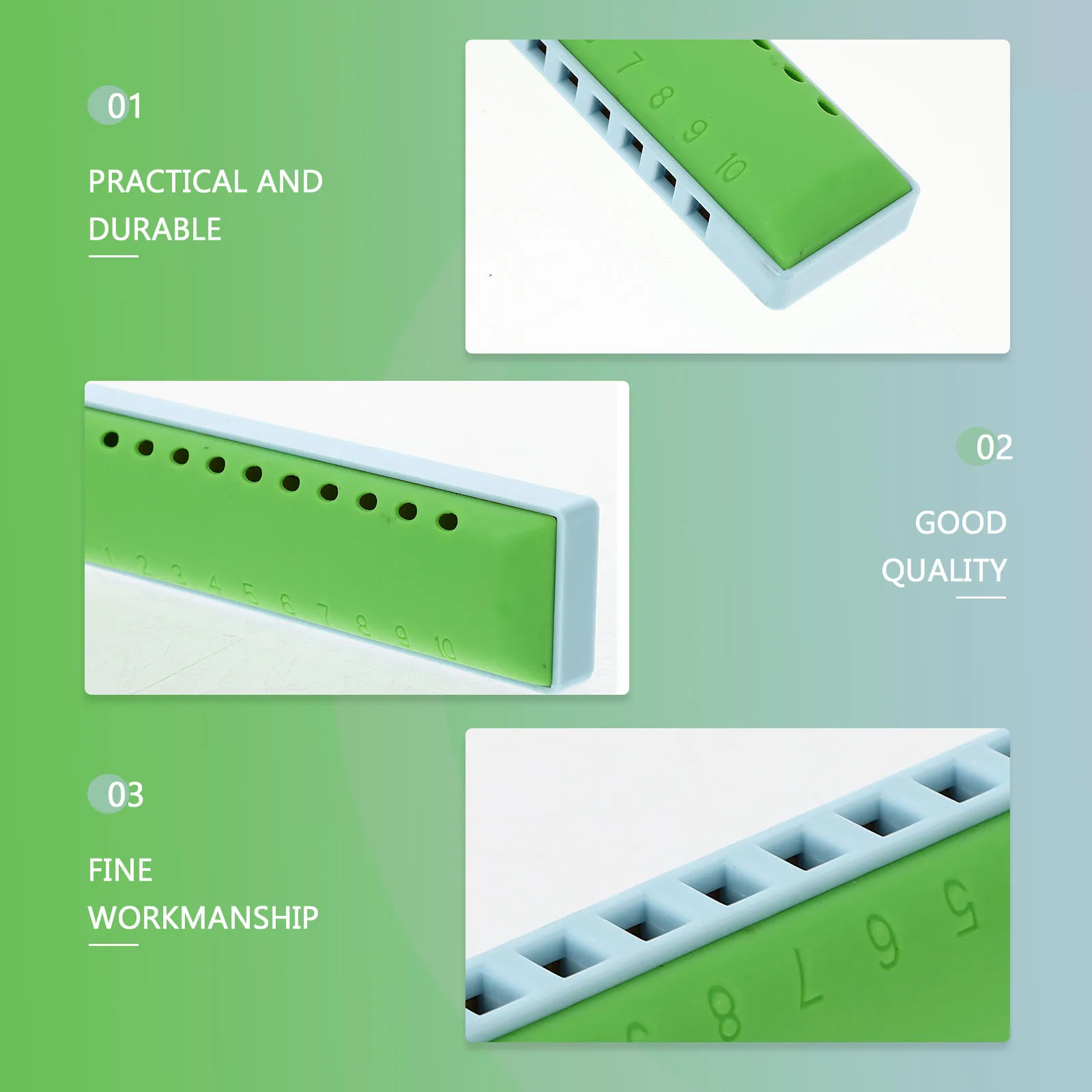 

10 Harmonica Music Instrument 10-hole Harmonicas Portable Creative Kids Playful Beginners ABS Musical Instruments