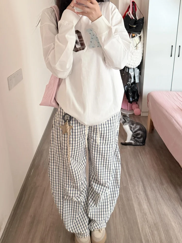 السراويل النسائية الأرجواني امرأة الخريف الفرنسية شيك المرقعة فحص مطوية سروال قصير الفني الحضرية المهنية المشهد الطبقات خمر