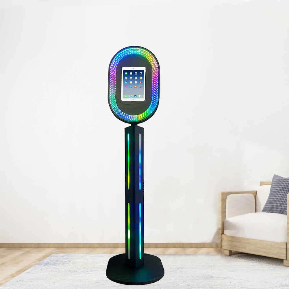 IPad Photo Booth Machine With Abyss Glass Ring Light Selfie Dslr Booth Shell Customize Size Ipad Photobooth For Party