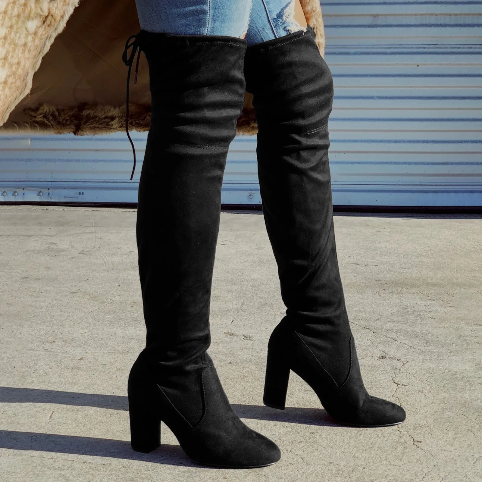 2023 New Faux Suede Slim Boots Sexy Over The Knee High Women Fashion Winter Thigh High Boots Shoes High Quality Botas Mujer