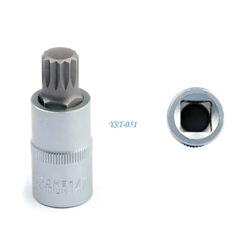 

E15A 8 Pcs Torx Bit Socekt Set 1/4" 3/8" Adapter Allen for Key Spline Bits Stain