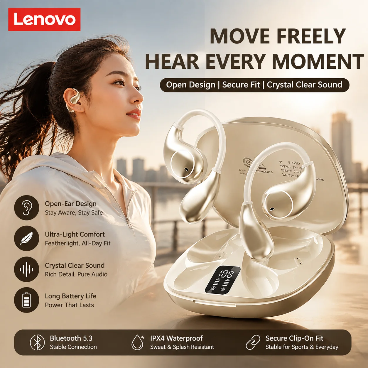 Phone Accessories Amazon - Lenovo TA320 Kulak Üstü Kancalı Kablosuz