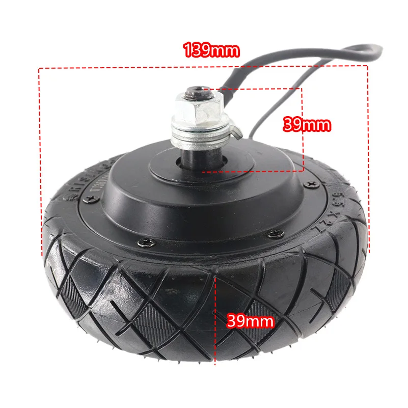 5.5 inch brushless and toothless wheel hub motor, solid tire 24V electric scooter brushless motor front rear motors+wheels