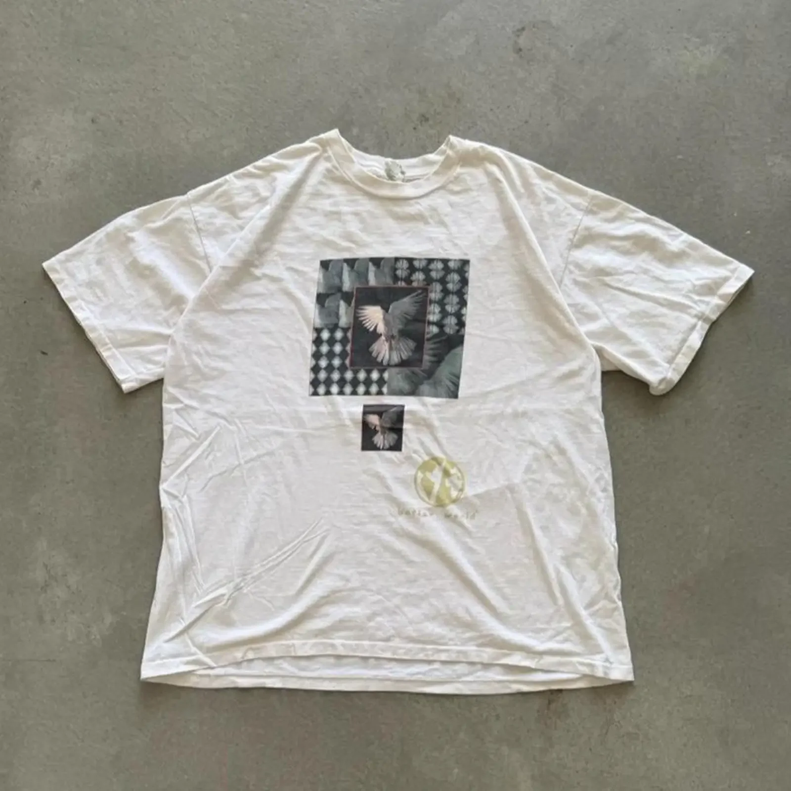 Vintage 90s Dove Peace Better World Art Style T Shirt vintage Washed homme Breathable streetwear graphic Unisex Slightly