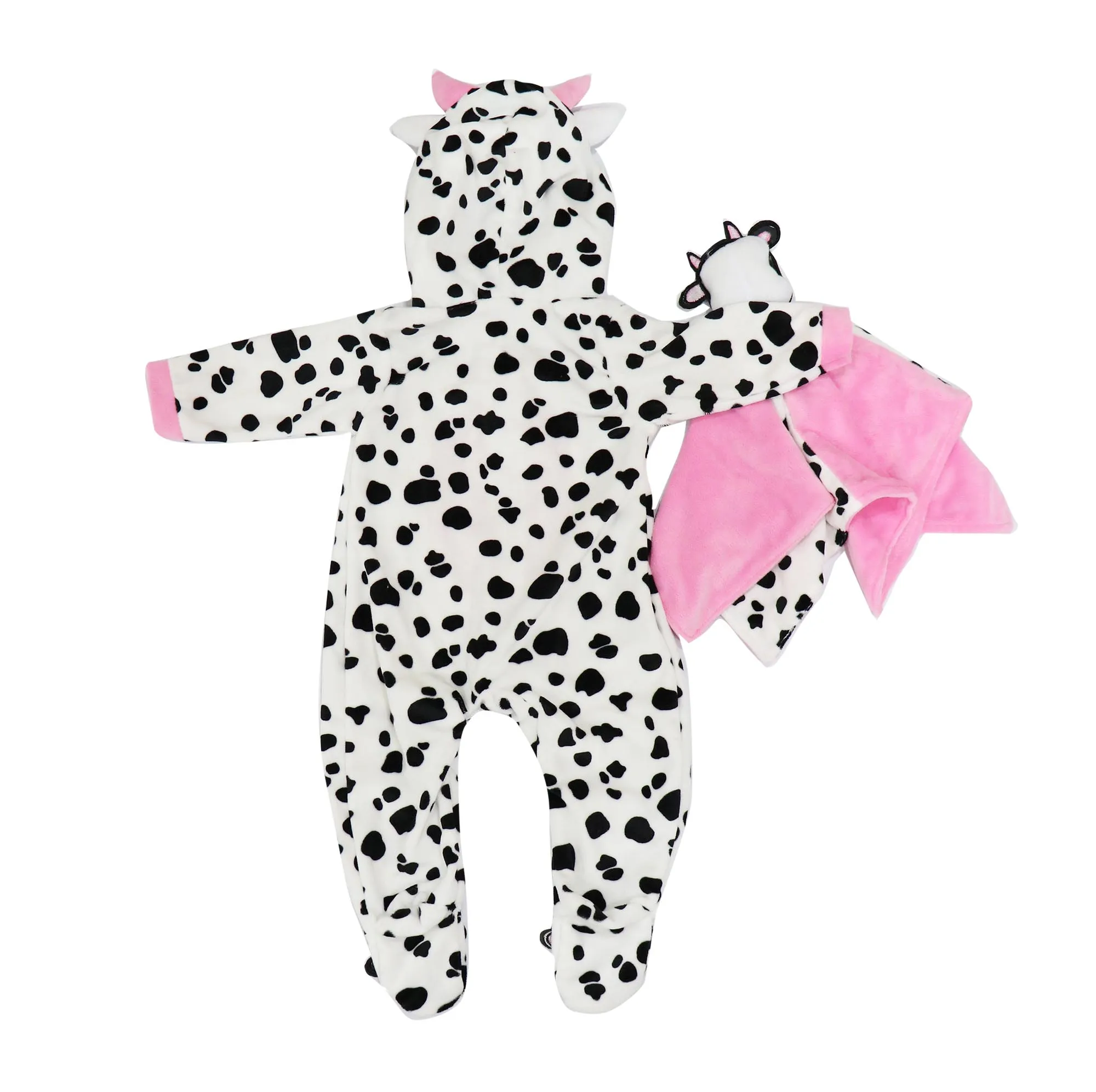 Ying Huan Mei dolls Clothes Newborn baby outfit fit 20-22 inch dolls ,dress has Cow print on dress