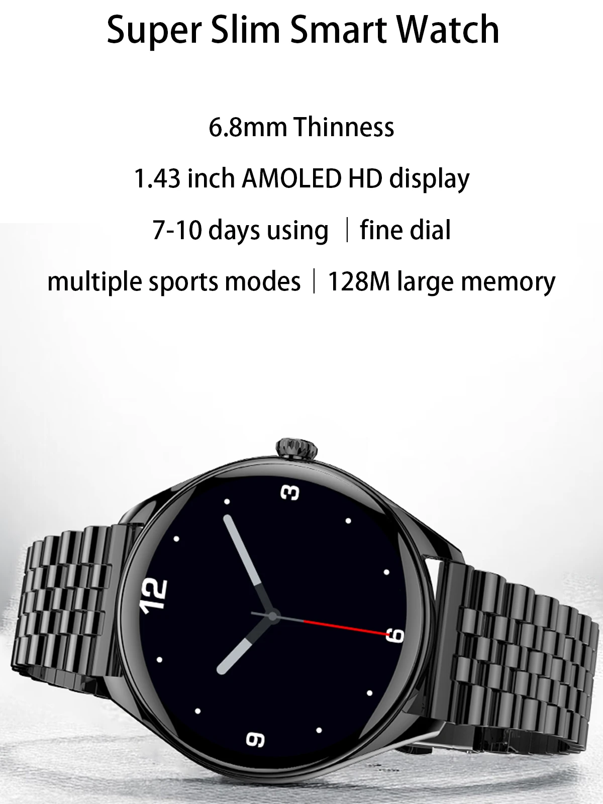 Ultra-thin HD Bluetooth Call Smartwatch Health Monitor Exercise Tracker Multi-functional  Men Women Smart Watch For Android IOS