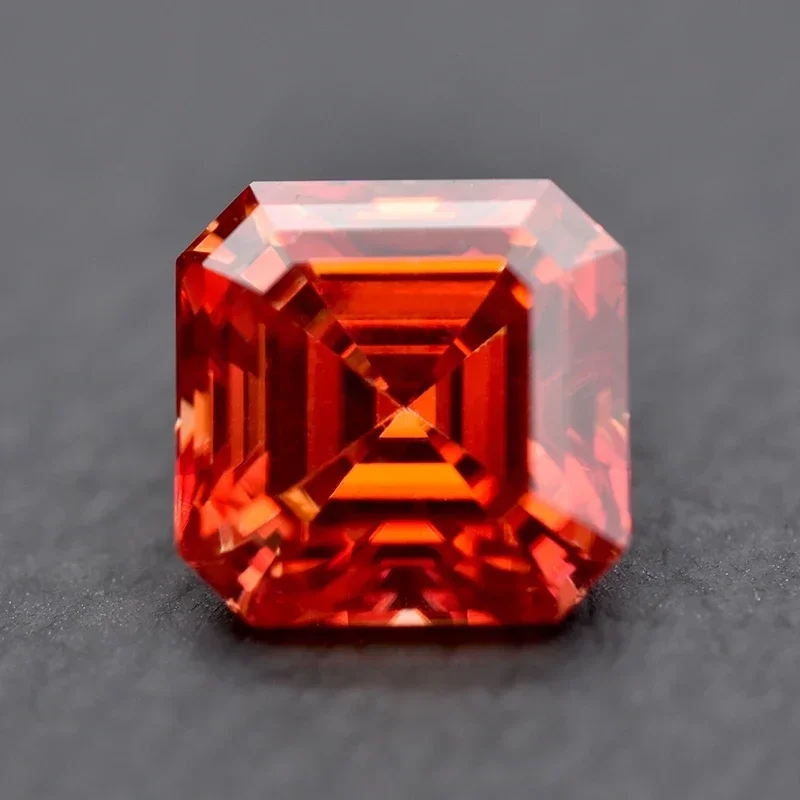 

Moissanite Stone Garnet Color Asscher Cut Lab Grown Gemstone Advanced Jewelry Material Pass Diamond Tester With GRA Certificate