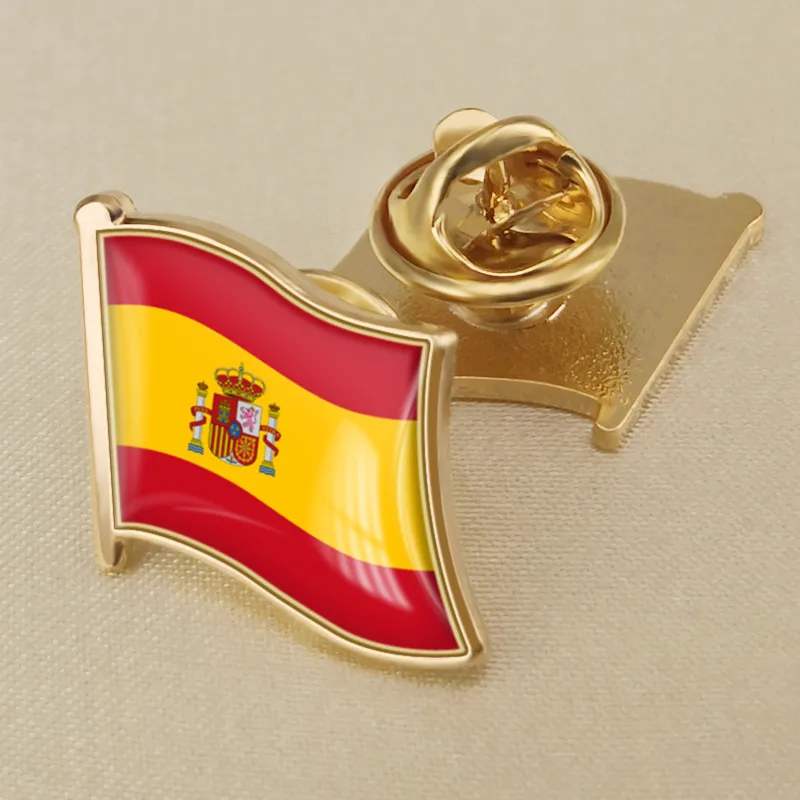 Spain Germany Italy Japan Flag Lapel Pins Natinal Country Flag Double Crossed Friendship Brooch Badge