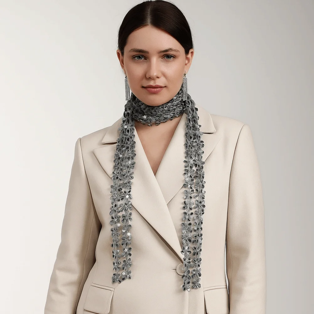 

Fashion Sequins Sequin Scarf Flower Shape Hollow Belly Dancing Scarf Dance Accessories Thin Waist Chain Belly Dancing Belt