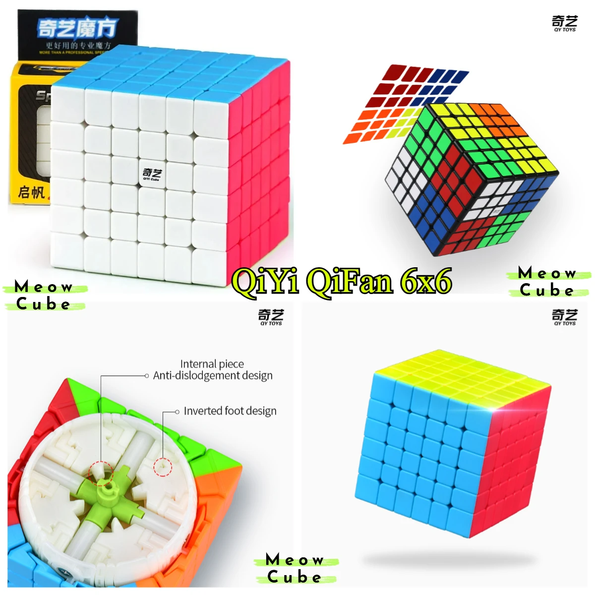 

[MeowCube] QiYi Qifan S 6x6 Magic Cube Hands-on Puzzle Toy Professional Speed Cubes Educational Toys Champion Competition Cubo