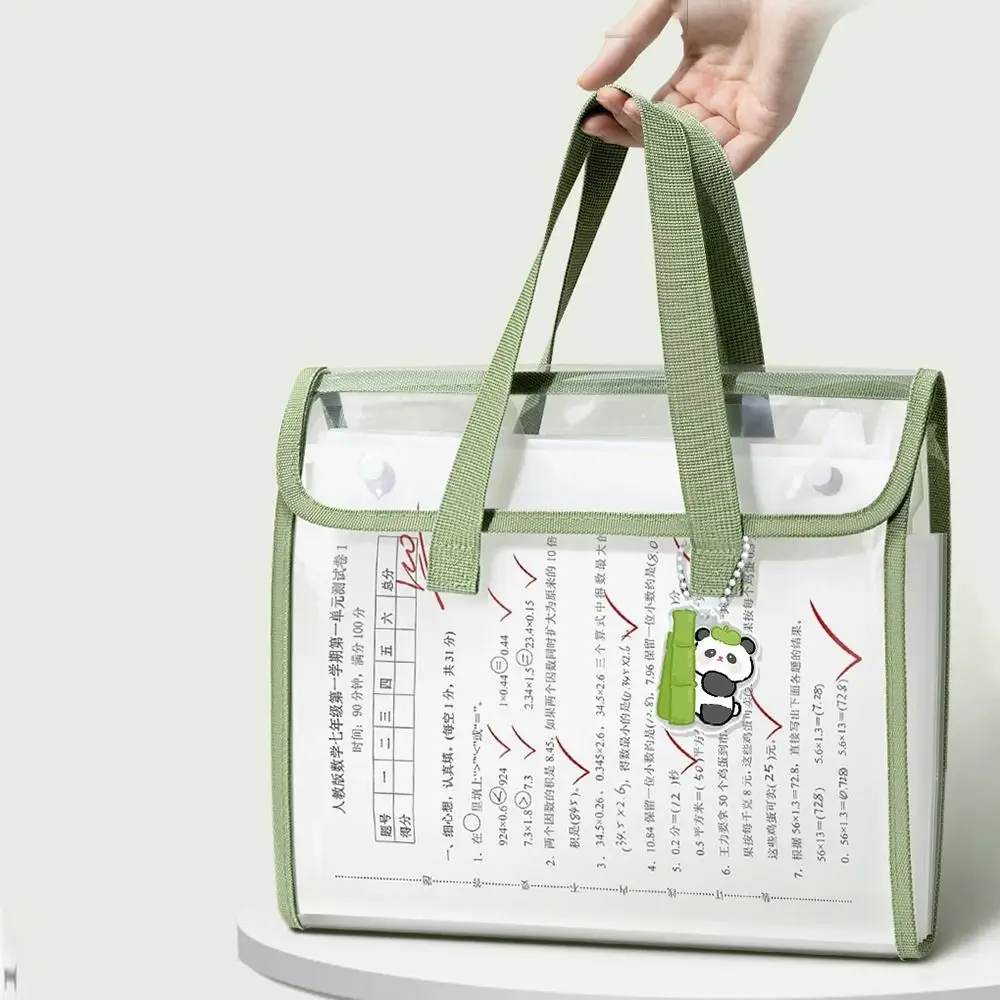 Large Capacity 13-Tier File Folders Thickened Top Handle Document Tutoring Bag Waterproof Effective Protection A4 File Tote Bag