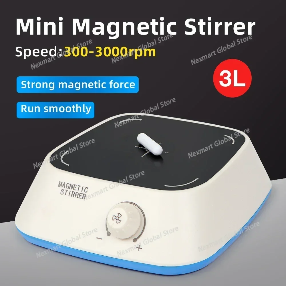 XLD-C1 Laboratory Mini Magnetic Stirrer, High Performance Liquid Mixer with Strong Magnet, 300-3000RPM Adjustable Speed