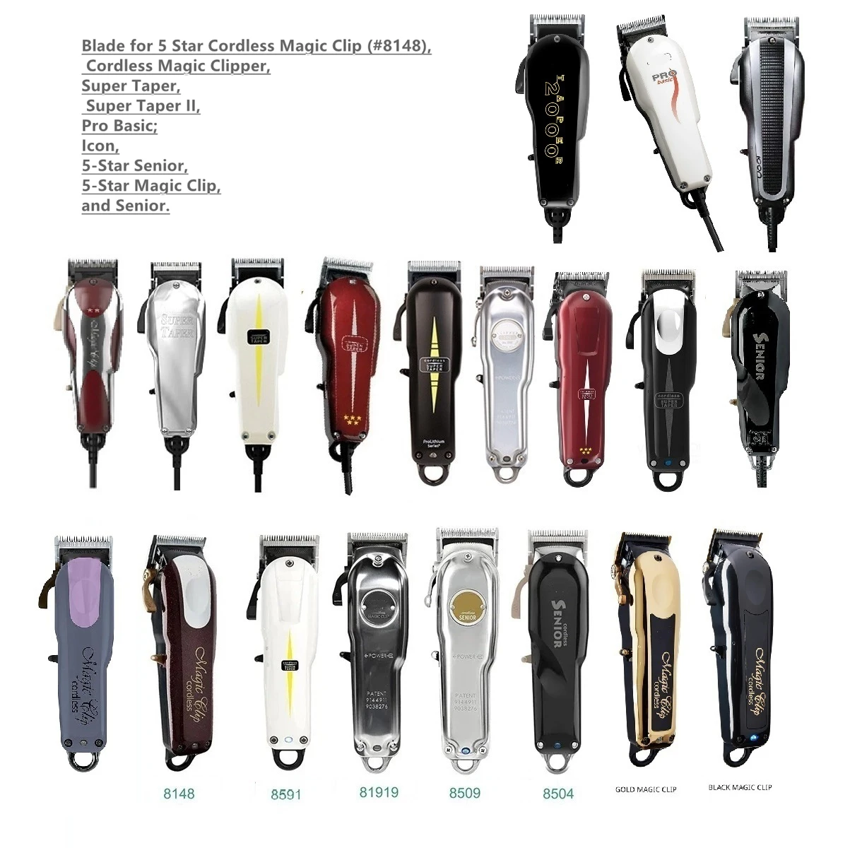 Replacement 2161 Blade For Wahl 5 Star Cord Cordless Magic Clip ,senior,Super Taper,icon, Pro Basic,Taper 2000 Hair Clipper