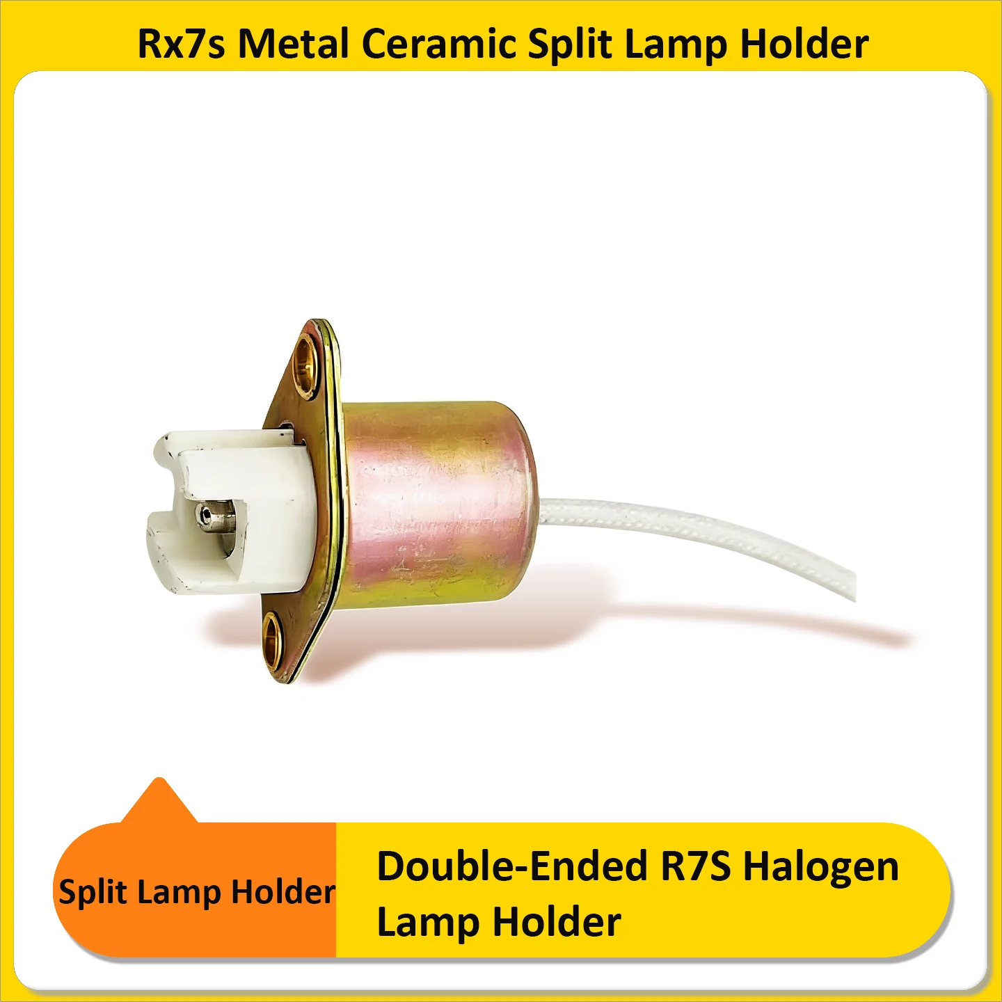 High-Temperature Resistant 30CM Cable Length R7S/Rx7s Split Ceramic Lamp Holder for 100W-3000W Halogen Lamps