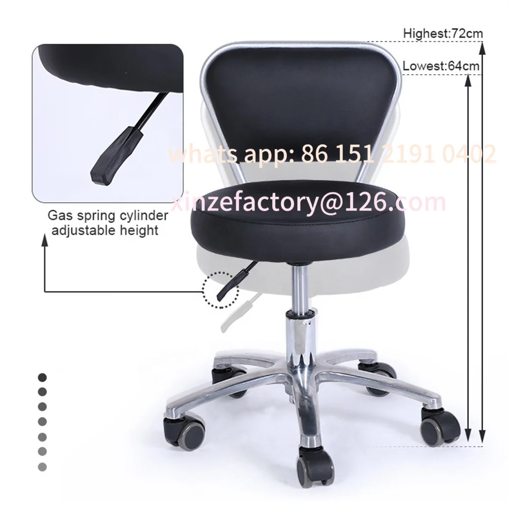 

Customizable Cheap Salon Bar Furniture Adjustable Hydraulic Rotating Lift Pedicure Technician Stool Chairs