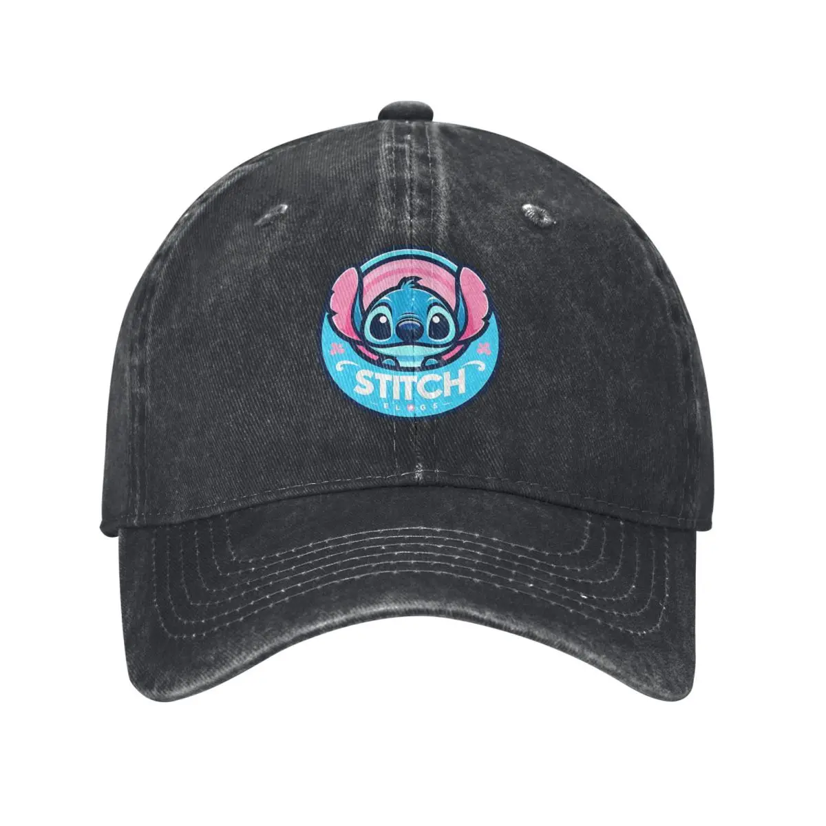 Lilo & Stitch Portrait Logo Badge Baseball Caps Distressed Cotton Cute Cartoon Snapback Hat Unisex Outdoor Running Golf Hats Cap