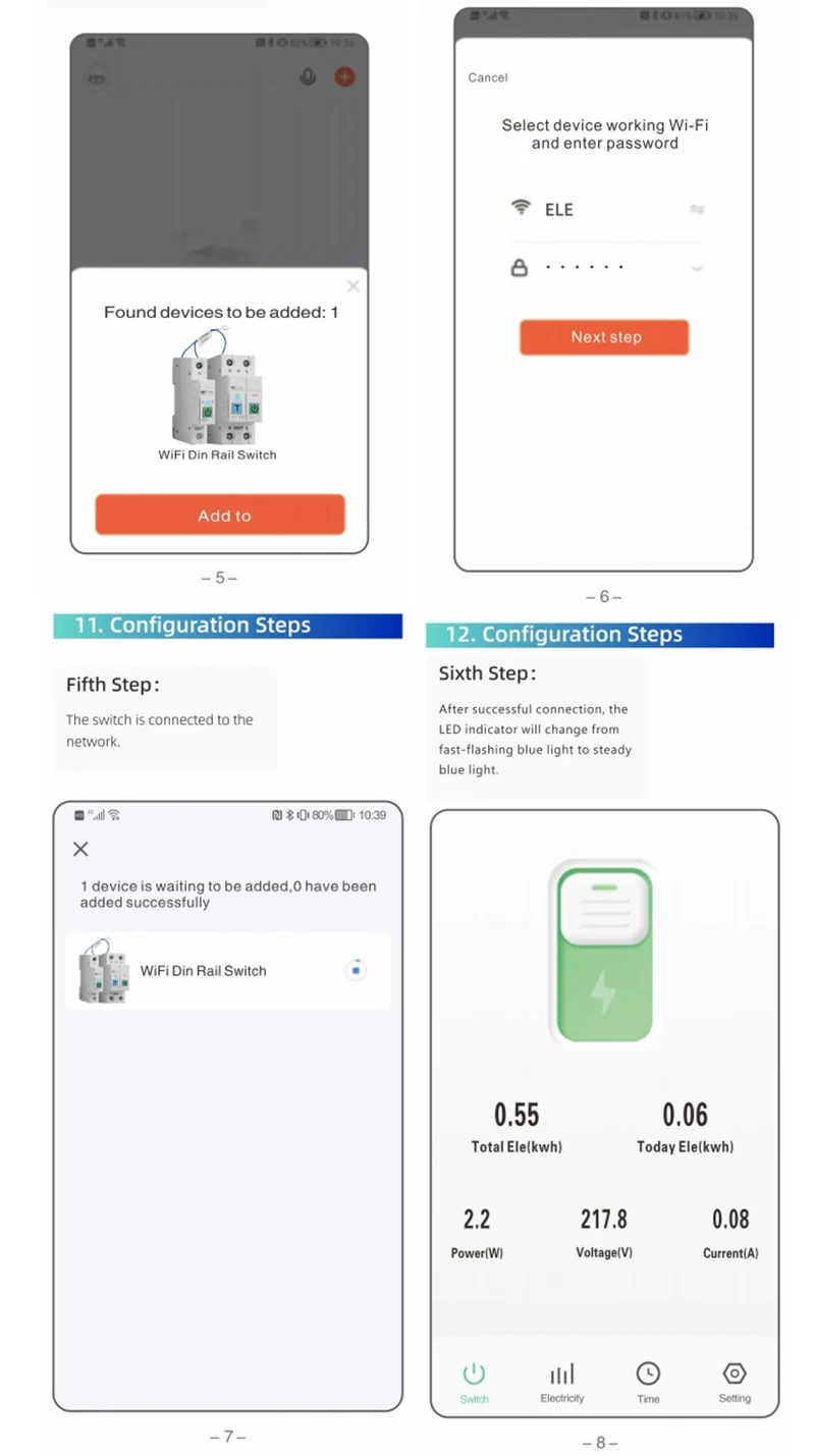 DIY GO TUYA 2P Leistungsschalter WIFI Smart Switch 1-63A Energiezähler Spannungs- und Stromüberwachung Leckageschutz Relais-Abschaltung L+N – Detail 15
