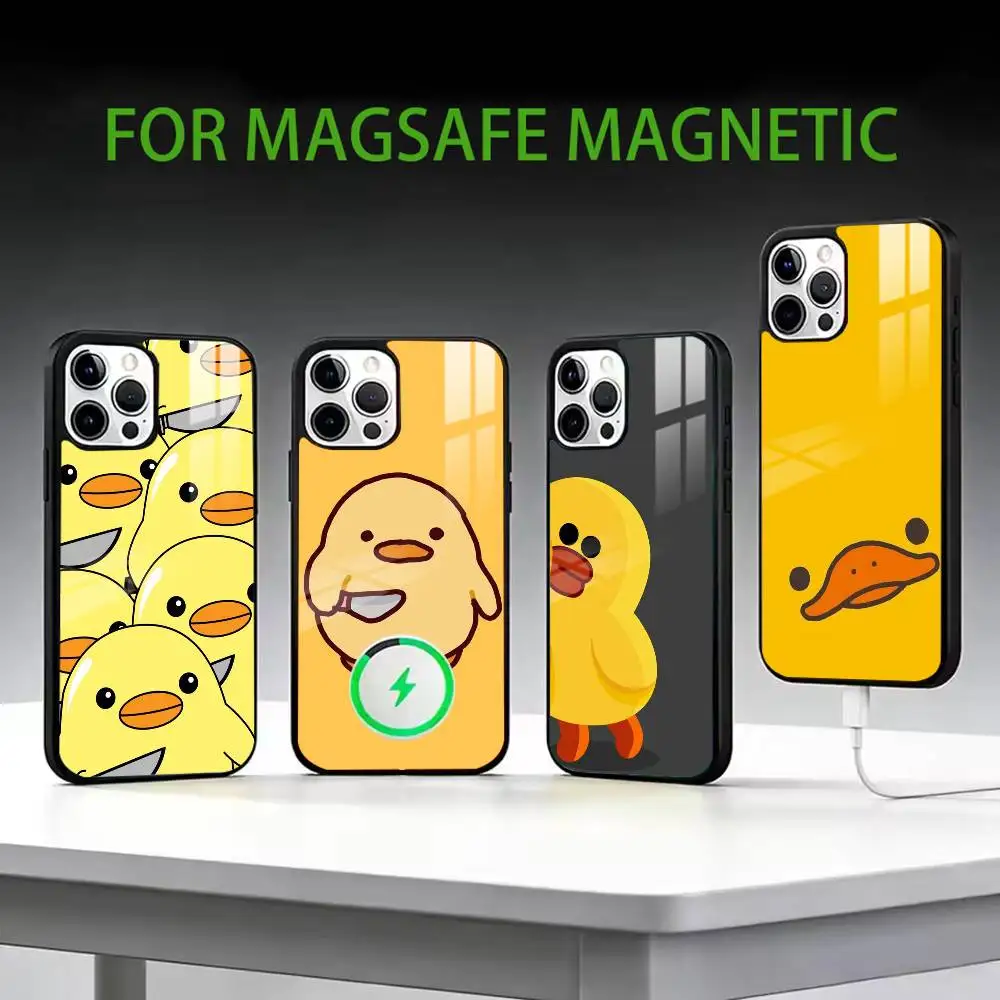

Cute yellow duckling Phone Case For iPhone17,16,15,14,13,12,11 Plus,Pro Max Magnetic For Magsafe Wireless Charging